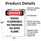 Signmission Diesel Flammable No Smoking No Danger Sign, Vinyl Decal, 7in W x 10in L, 2PK OS-2PACK-DS-D-710-V-2363 - alternate 2